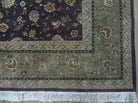 9' X 12' Vintage Handmade Oriental Wool Rug Chinese Hand Knotted Carpet Aubergine - Jewel Rugs