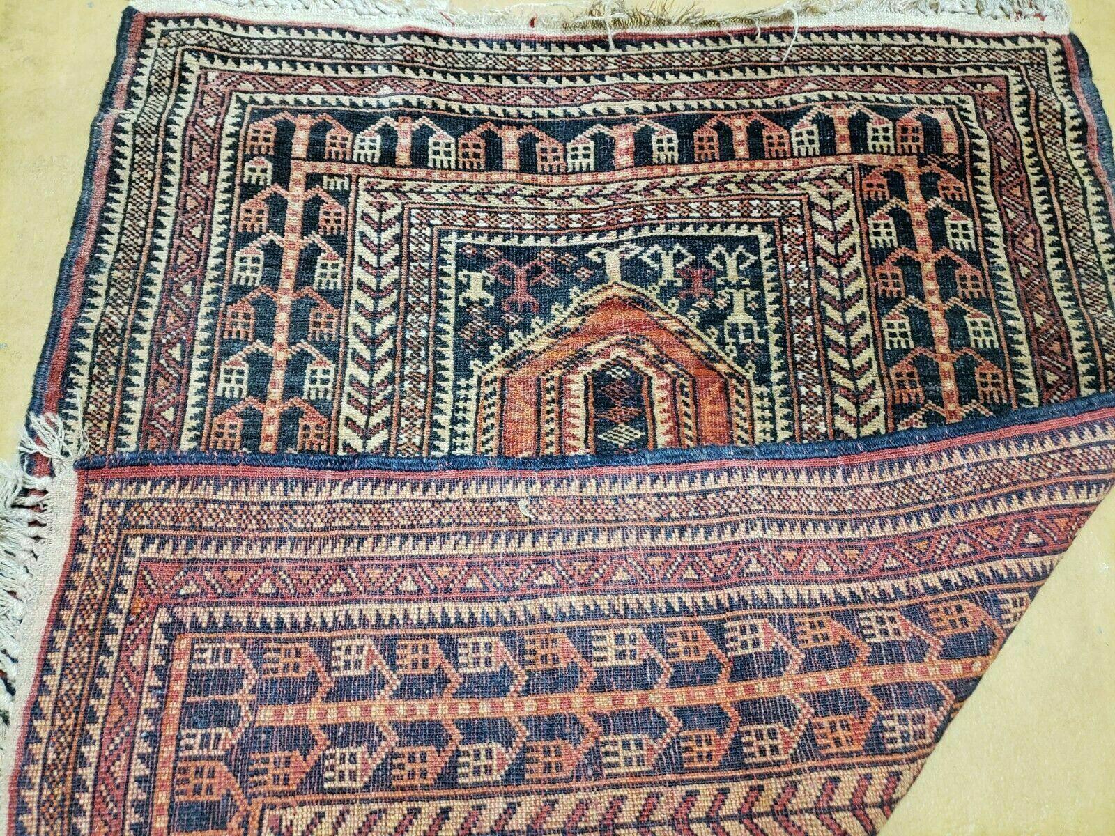 3' X 4' 3" Vintage Handmade Pakistan Balouchi Balouch Tribal Wool Rug Nice - Jewel Rugs