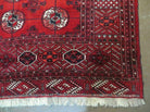 8' X 12' Vintage Handmade Bokhara Turkoman Wool Rug Carpet Red # 583 - Jewel Rugs