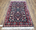 Antique Persian Sarouk, Wool, Hand-Knotted, Blue & Red, 3'1" x 5'3" - Jewel Rugs