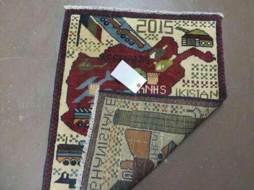 2' X 2'6" Hand Made Afghan Balouch Tribal Wool War Rug Gun Tank Helicopter # 156 - Jewel Rugs