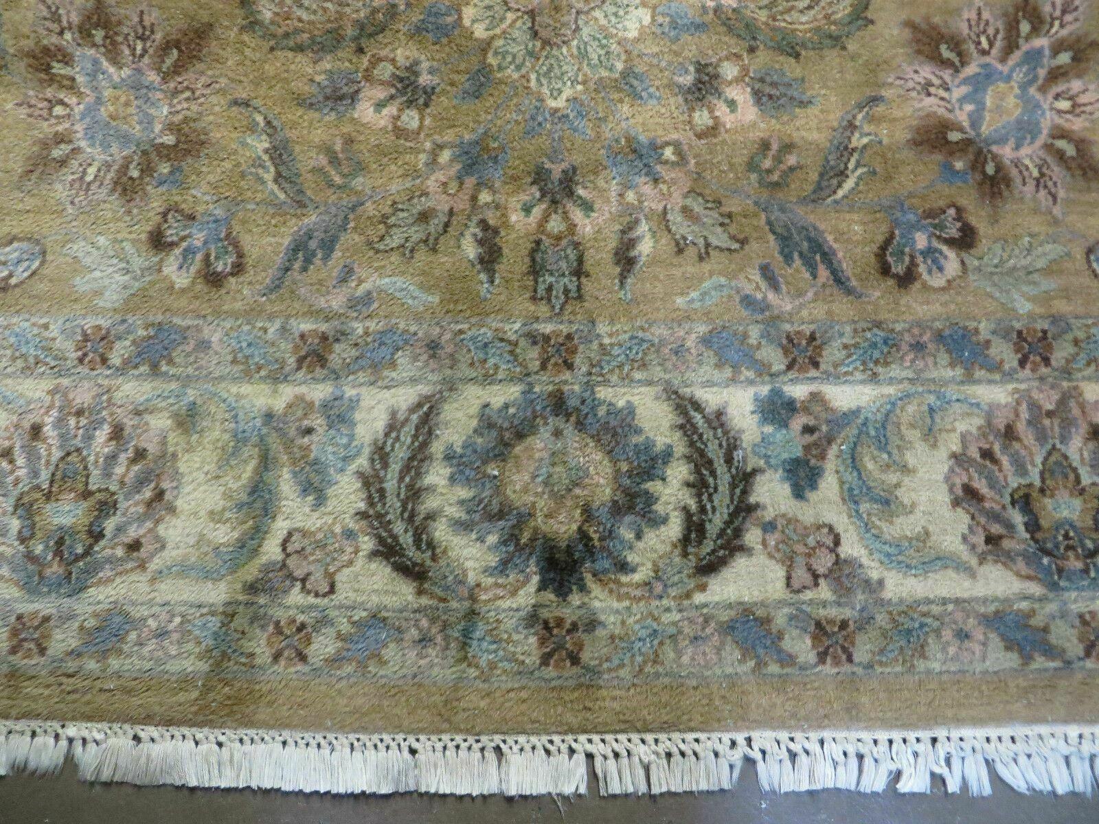 5' 6" X 9' Vintage Handmade Jaipur Indian Floral Oriental Wool Rug Veg Dyes - Jewel Rugs