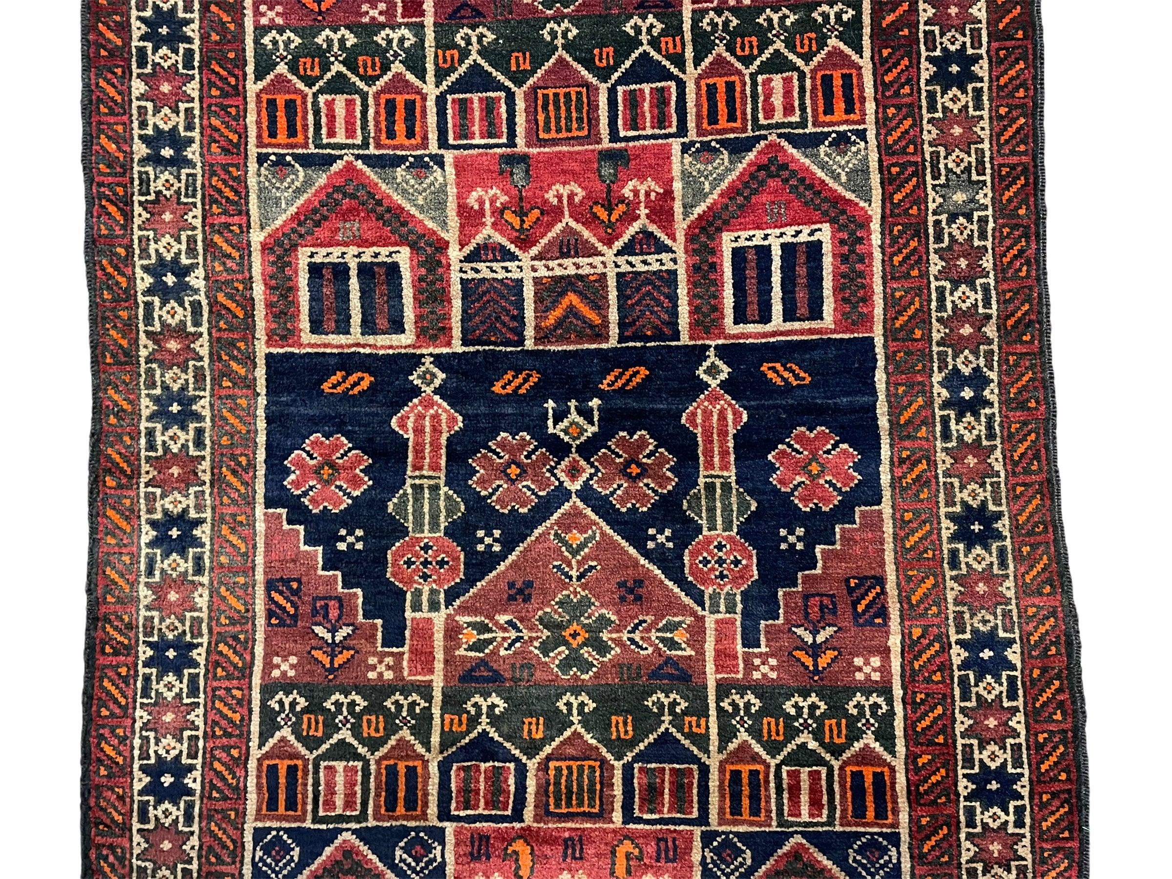 3' X 5' New Vintage Handmade Pakistani Tribal Balouchi Wool Rug Organic Dyes - Jewel Rugs