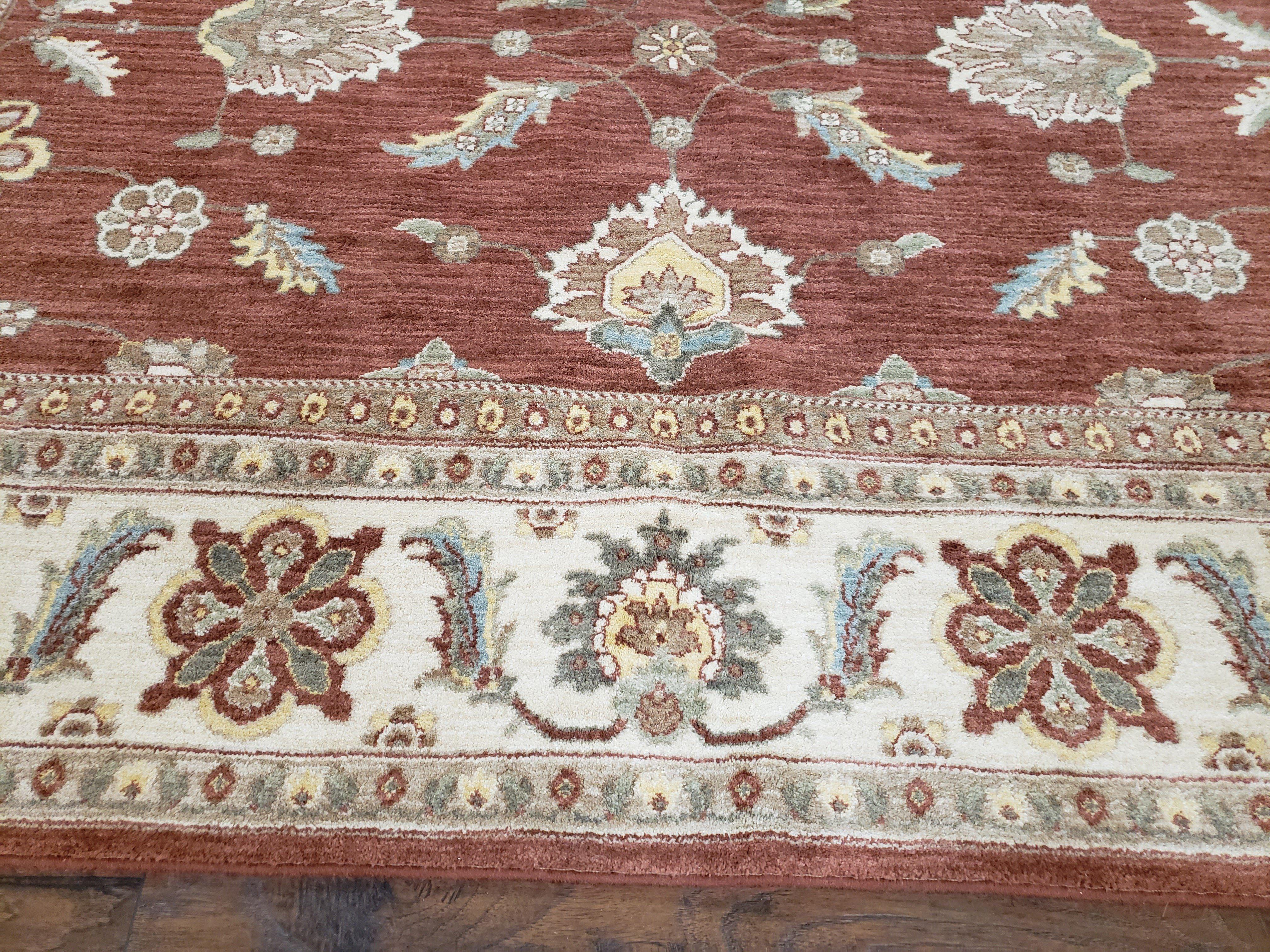 Karastan Rug 8' 6" x 11' 6", Sierra Mar 35505, Sedona Henna, Red and Cream, Traditional Indo Mahal Rug, Large Floral Design, Large Carpet - Jewel Rugs