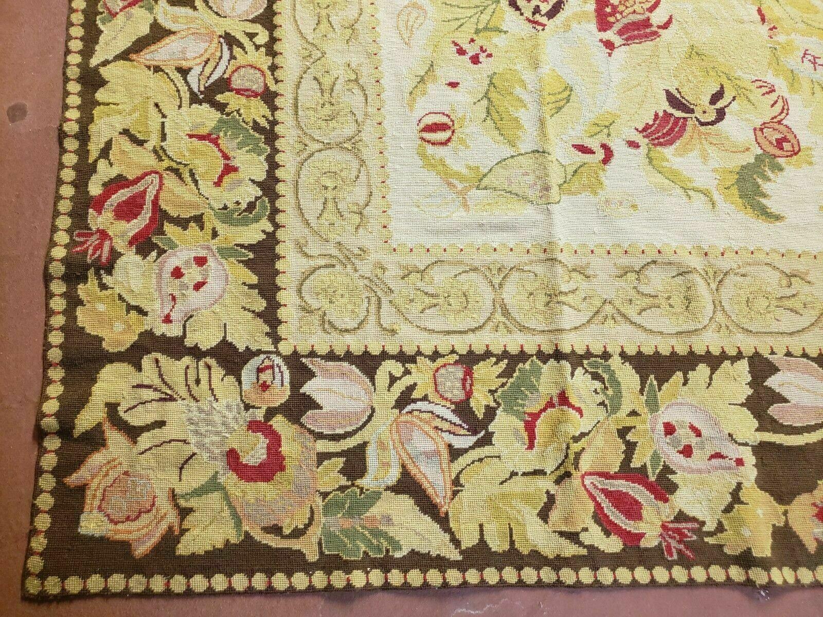 9' X 11' Handmade Chinese Needlepoint Wool Floral Rug Carpet Rose Garden Chic - Jewel Rugs