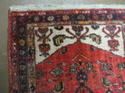 3' 3" X 10' 2" Antique Handmade India Floral Wool Runner Rug Knotted Red # 133 - Jewel Rugs