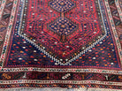 Persian Afshar Rug 5x7 Tribal Rug, Nomadic Carpet, Antique Persian Rug 5 x 7 Oriental Rug, Red Navy Blue Ivory, Wool Rug, Hand-Knotted, Oriental Rug - Jewel Rugs