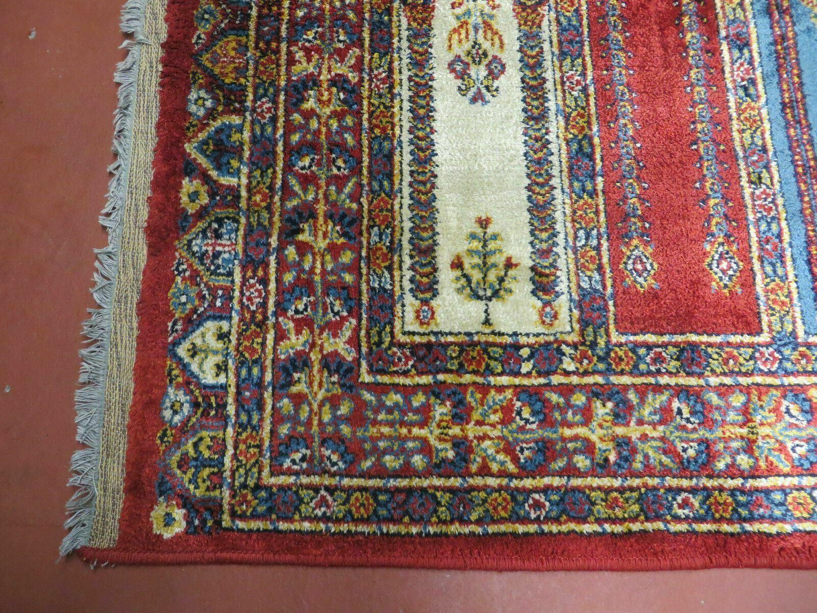 3' X 3' Vintage Machine Made Belgian Belgium Rug Mehrab Prayer Pattern LAHORE Nice - Jewel Rugs