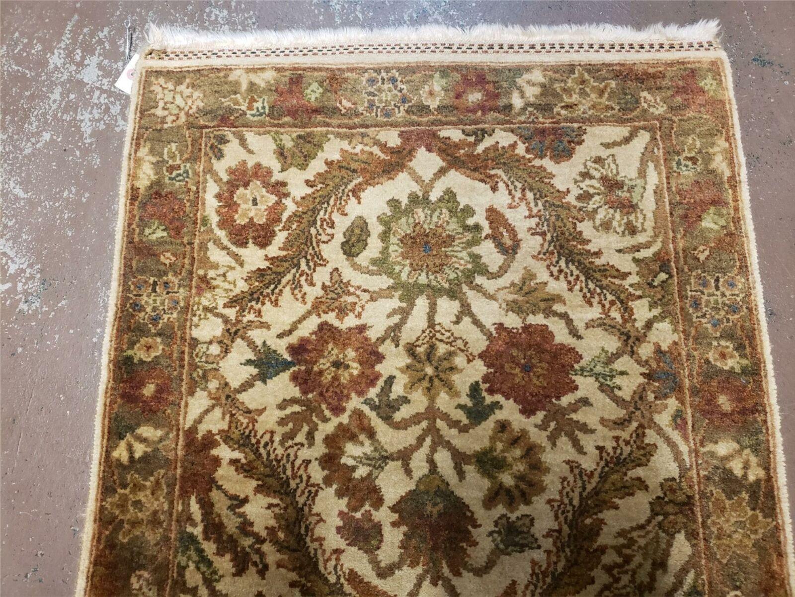 2' 3" X 4' 3" Vintage Handmade India Mahal Wool Rug Veg Dyes Tea Wash Nice - Jewel Rugs