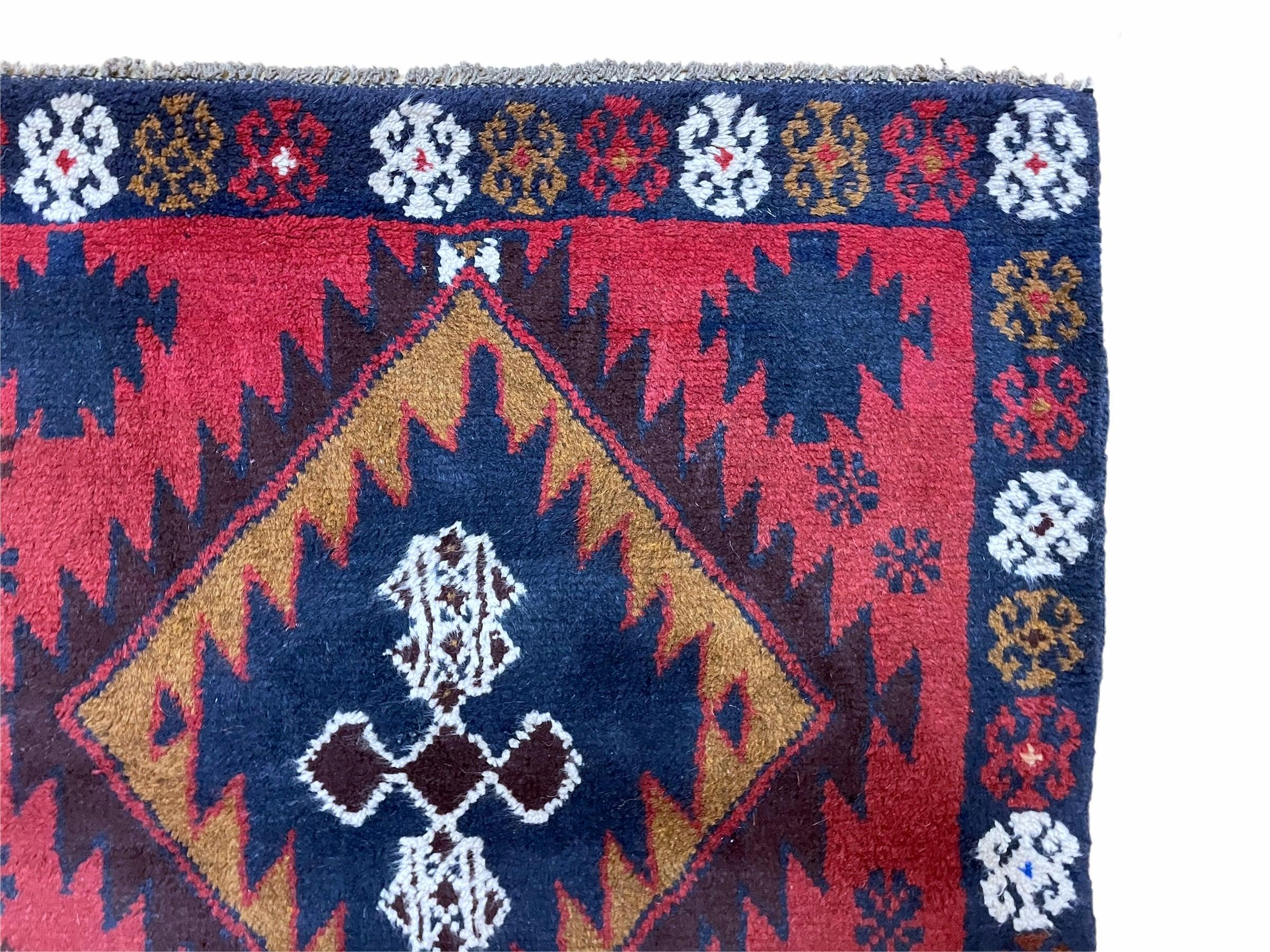 3 X 5 Vintage Handmade Tribal Wool Rug Baluchi Rug Afghan Balouch Rug Red Nice - Jewel Rugs