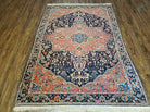 4.5' X 6.5' Handmade Antique Fine Indian Wool Rug Carpet Red - Jewel Rugs