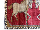 4 X 6 Handmade Hand-Knotted New Vintage Rug Wool Horses Red Organic Dyes Tribal - Jewel Rugs