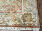 8' X 10' Handmade India Floral Wool Rug Carpet Tea Washed Nice Muted Red Beige - Jewel Rugs