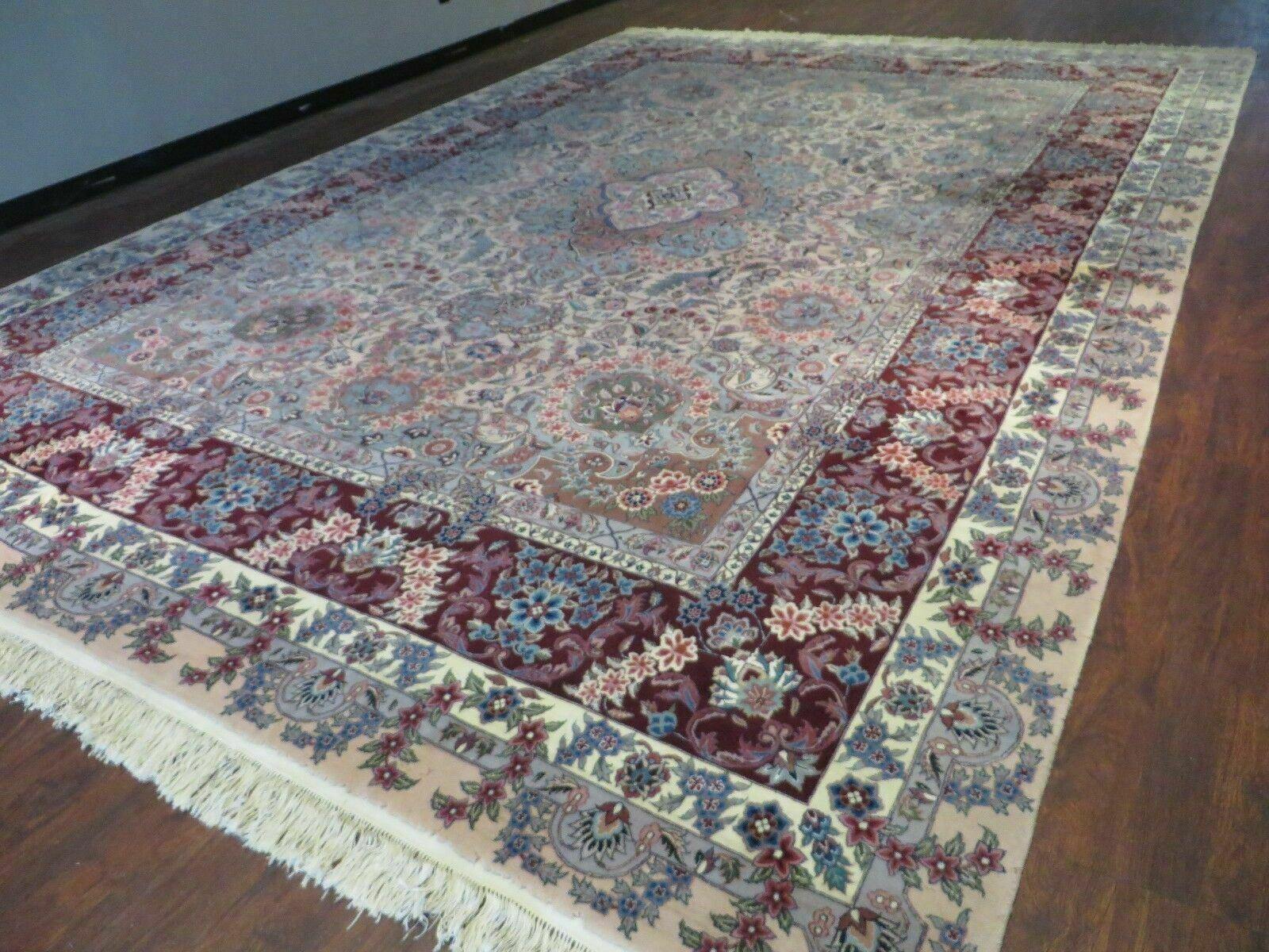 10' X 14' Finely Woven Handmade Chinese Oriental Carpet with Persian Tabriz Design Wool Rug With Silk Accents - Jewel Rugs