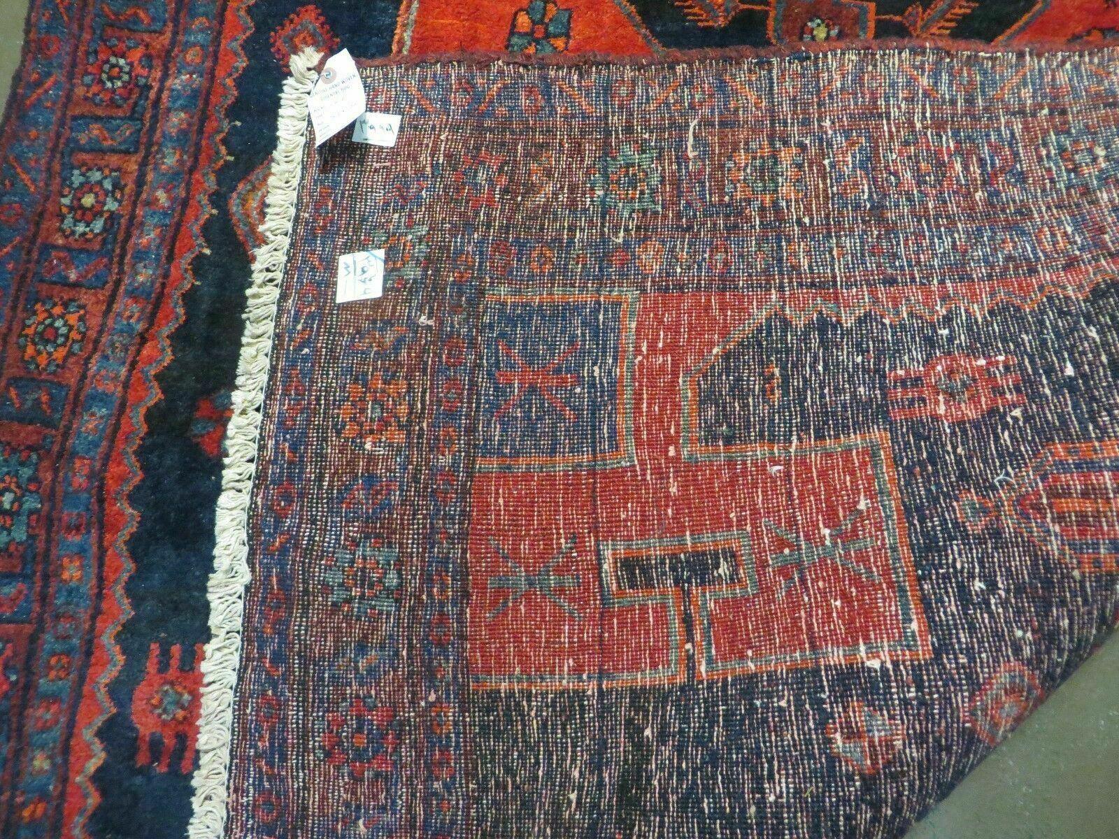 4' 6" X 8' 2" Antique Handmade India Tribal Geometric Wool Rug Red Blue # 129 - Jewel Rugs