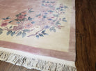 9' X 12' Handmade Art Deco Aubusson Wool Rug 90 Lines Chinese Plush Pile Pink - Jewel Rugs