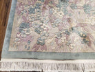 6' X 9' Vintage Hand Made CHINESE Art Deco 90 LINES Wool Rug Flowers Nice - Jewel Rugs