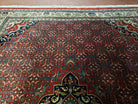 Indian Rug 9x12 Red Indo Bidjar Rug 9x12 Vintage Rug Allover Pattern Medallion Rug Wool Rug Nice Persian Design - Jewel Rugs