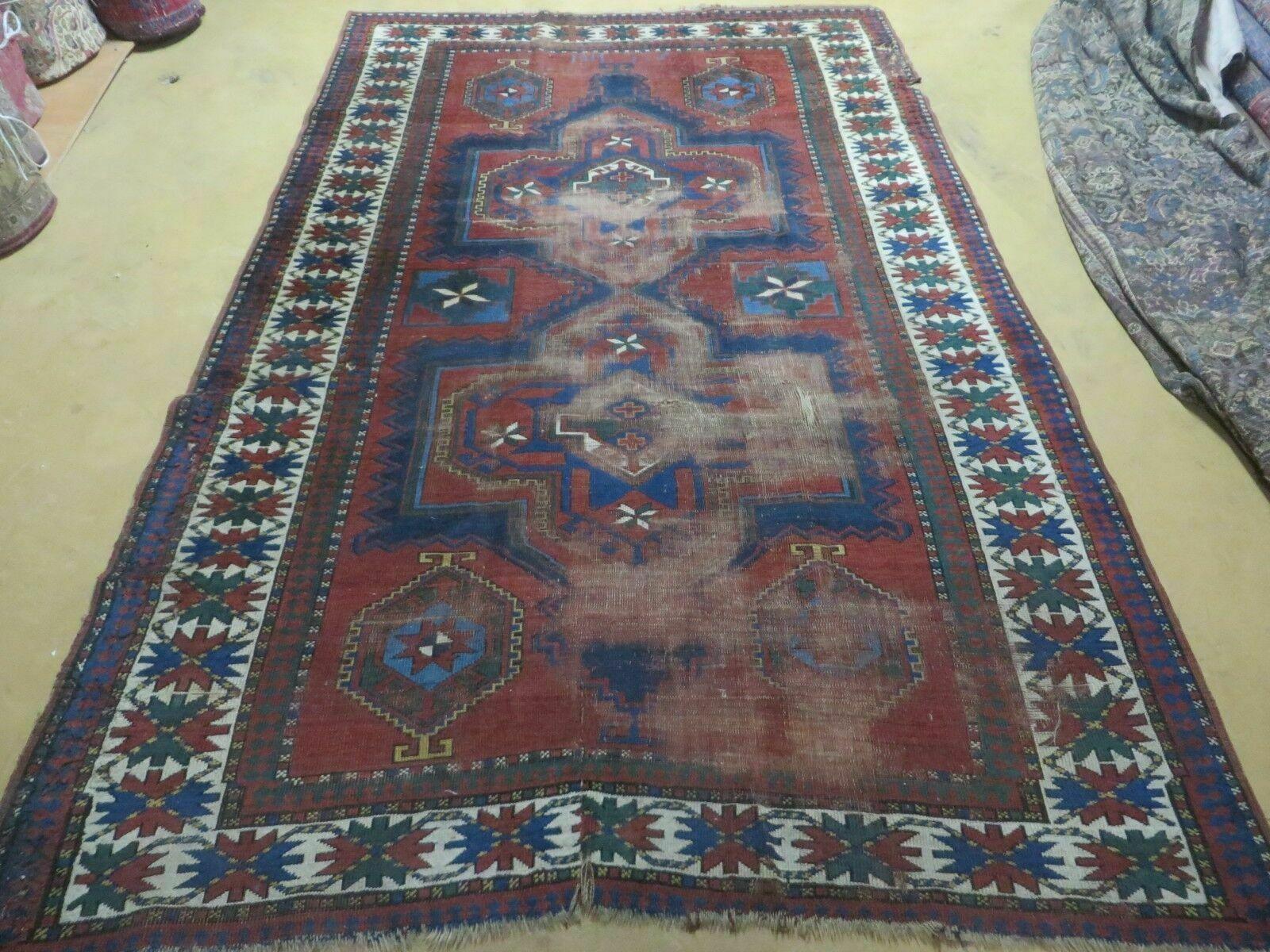 5' X 8' Antique Handmade Caucasian Kazak Shirvan Armanian Wool Rug Dated Nice - Jewel Rugs