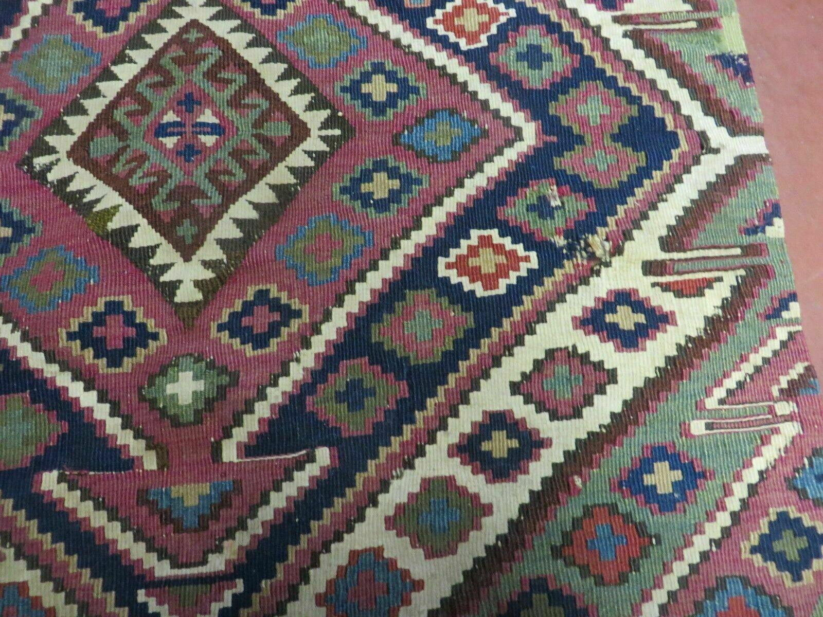 2' 1" X 4' 4" Antique Handmade Bagface Kilim Shirvan Caucasian Wool Rug Nice - Jewel Rugs