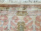 9' X 12' Hand Made Turkish Oushak Wool Rug Oatmeal Beige Coral Signed Wow - Jewel Rugs