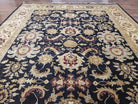 Indo Mahal Rug, Indian Sultanabad Handmade Carpet, 8x11 - 9x12 Area Rug Hand-Knotted Wool Black Floral Traditional Oriental Dinning Room Rug - Jewel Rugs