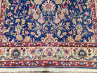 Beautiful Indo Persian Blue Rug 5x8, Allover Floral Pattern, Indo Mahal Blue and Beige Oriental Carpet, Medium Pile, 5 x 8 Medium Sized Rug - Jewel Rugs