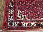 Vintage Persian Hamedan Rug, Angelas Mahi Pattern, Red, Wool, Hand-Knotted, 6'9" x 10' - Jewel Rugs