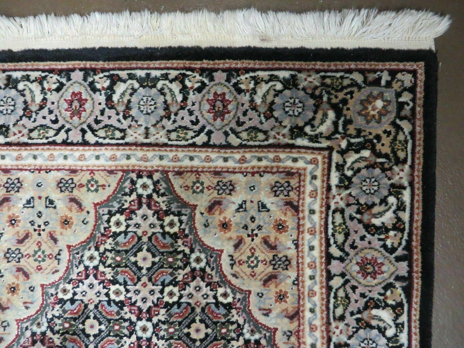 2'5" X 8" Vintage Handmade Chinese Oriental Runner - Wool with Silk Accents Black Rug - Jewel Rugs