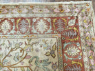 12' X 15' Antique Handmade Indo Larastan Birds Peacocks Animal Pictorial Wool Rug Oriental Carpet Oatmeal Color - Jewel Rugs