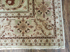 9' X 12' Handmade Indian Floral Wool Rug Hand Knotted Carpet Tea Washed Beige - Jewel Rugs