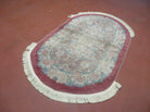 3' X 5' Vintage Handmade Chinese Art Deco PEKING Oval Wool Rug Carpet Salmon - Jewel Rugs