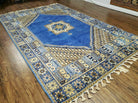 7' X 10' 5" Handmade Moroccan Urban Rabat Wool Carpet Blue Area Rug - Jewel Rugs