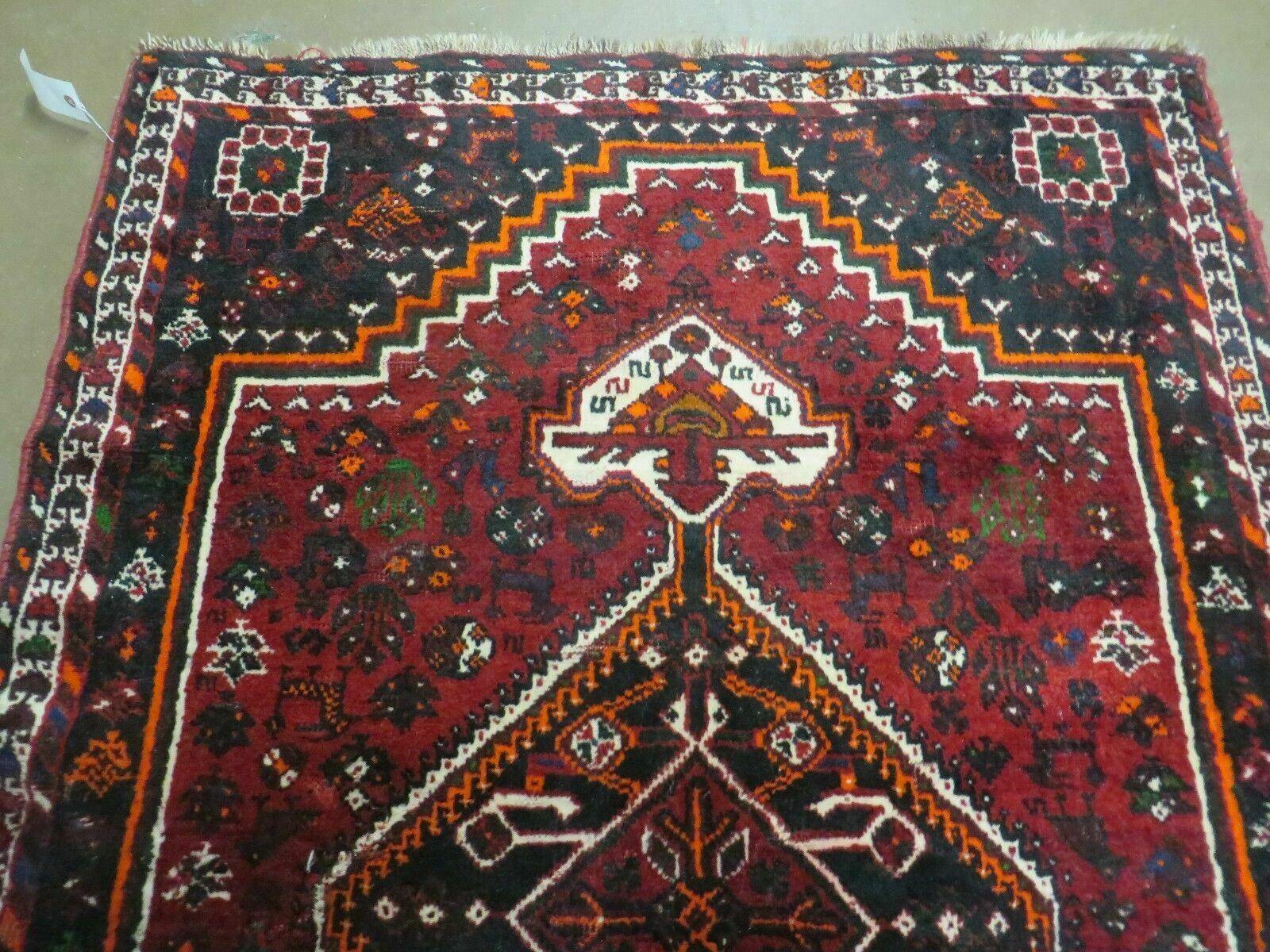 4' X 6' Antique Handmade Turkish Wool Veg Dyes Rug Organic Red Nice M10 - Jewel Rugs