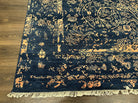 Area Rug 8x10 High Quality Handmade Oriental Carpet, Modern Contemporary Rug, Rug for Living Room, Wool Rug, Blue and Gold, Pakistani Rug - Jewel Rugs