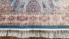 4x6 Silk Carpet, Light Blue & Beige Oriental Rug 4 x 6ft, Traditional Design Medallion All Over, Bamboo Silk, Super Fine, High Quality, Soft - Jewel Rugs