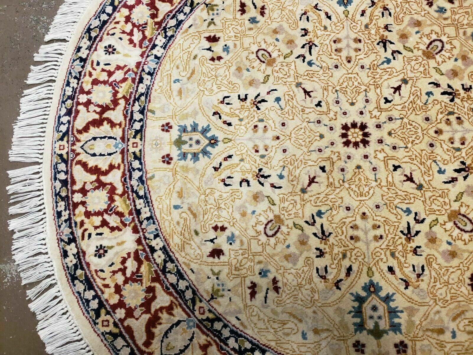 3' Handmade Fine India Knotted Wool Rug Carpet Round Silk Accent Beauty - Jewel Rugs