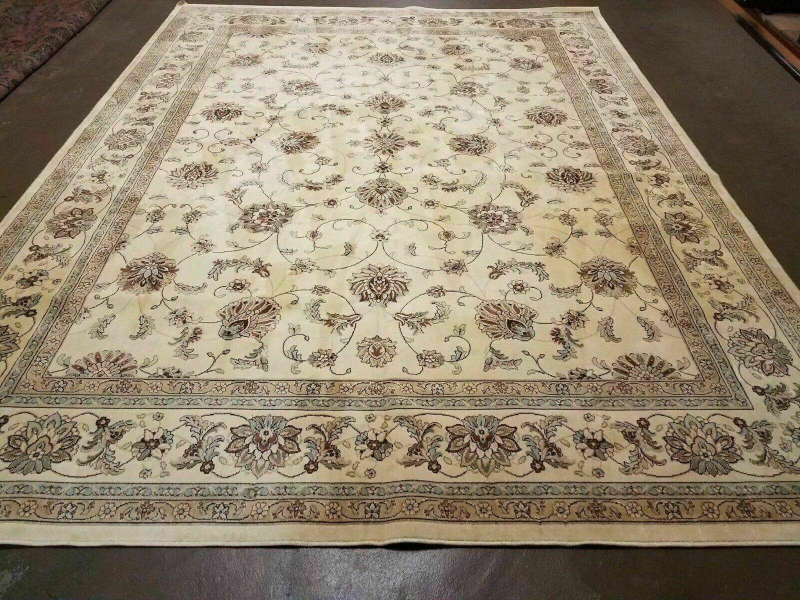 8' X 10' Vintage Cashmere Finish Rug Oriental Floral Machine Made USA Beige Nice - Jewel Rugs