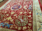 8' X 10' Handmade Art Deco Chinese Rug Carving Carpet 90 Line Dragon Flower Red - Jewel Rugs