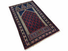 3x5 Vintage Handmade Tribal Wool Rug Balouchi Prayer Rug Afghan Rug Red Blue Wow - Jewel Rugs