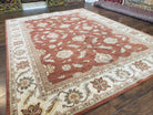 Karastan Rug 8' 6" x 11' 6", Sierra Mar 35505, Sedona Henna, Red and Cream, Traditional Indo Mahal Rug, Large Floral Design, Large Carpet - Jewel Rugs