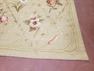 8 x 10 Needlepoint Rug 8x10 New Rug Khaki Color Tan Carpet Aubusson French Design European Flatweave Rug Wool Handmade Hand-Knotted Flowers - Jewel Rugs