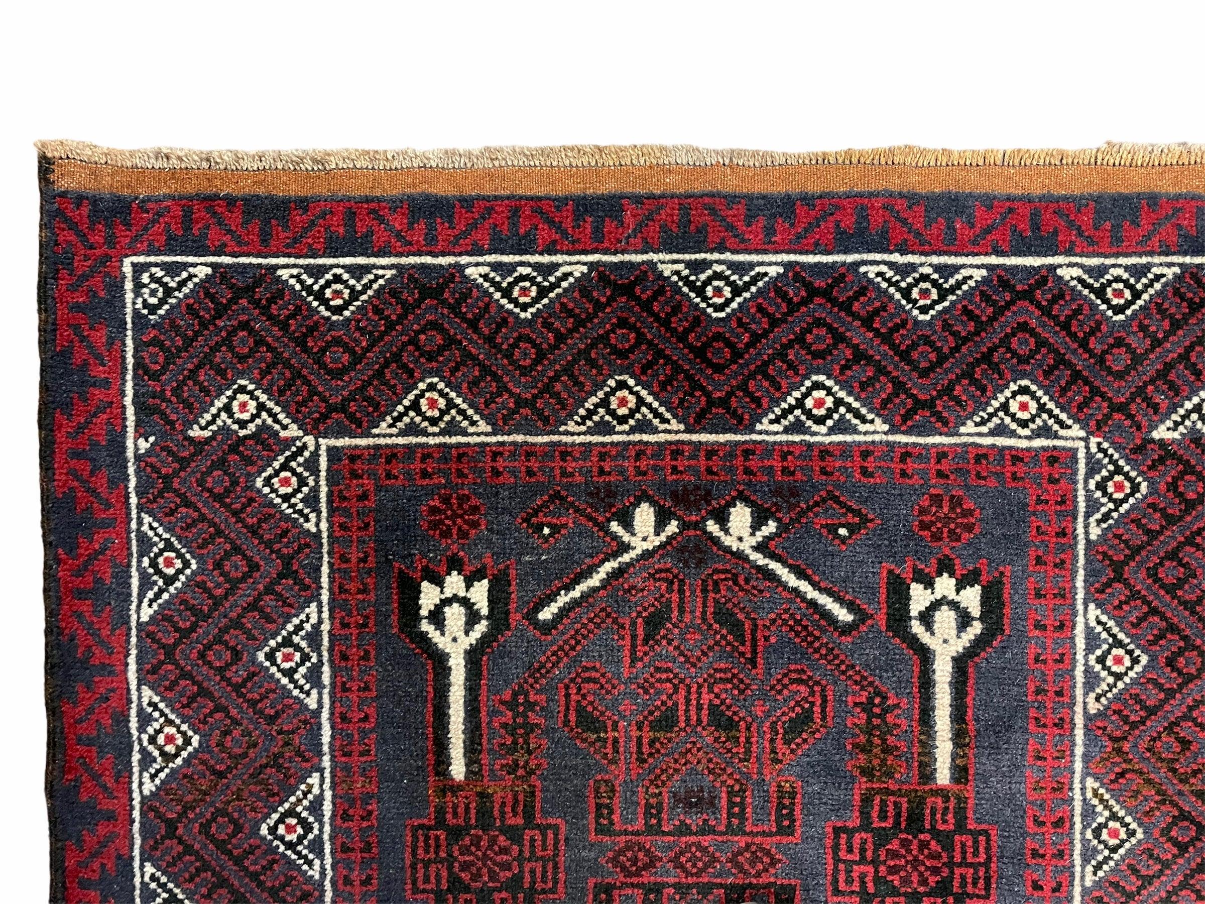 3x5 New Vintage Handmade Tribal Wool Rug Balouch Rug Afghan Rug Red Beige Nice - Jewel Rugs