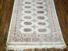 2' 6" X 12' Vintage Handmade Bokhara Turkoman Pakistani Beige Wool Runner Rug Nice - Jewel Rugs