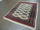 4' X 6' Vintage Handmade Bokhara Turkoman Pakistan Wool Rug Carpet Nice # 534B - Jewel Rugs