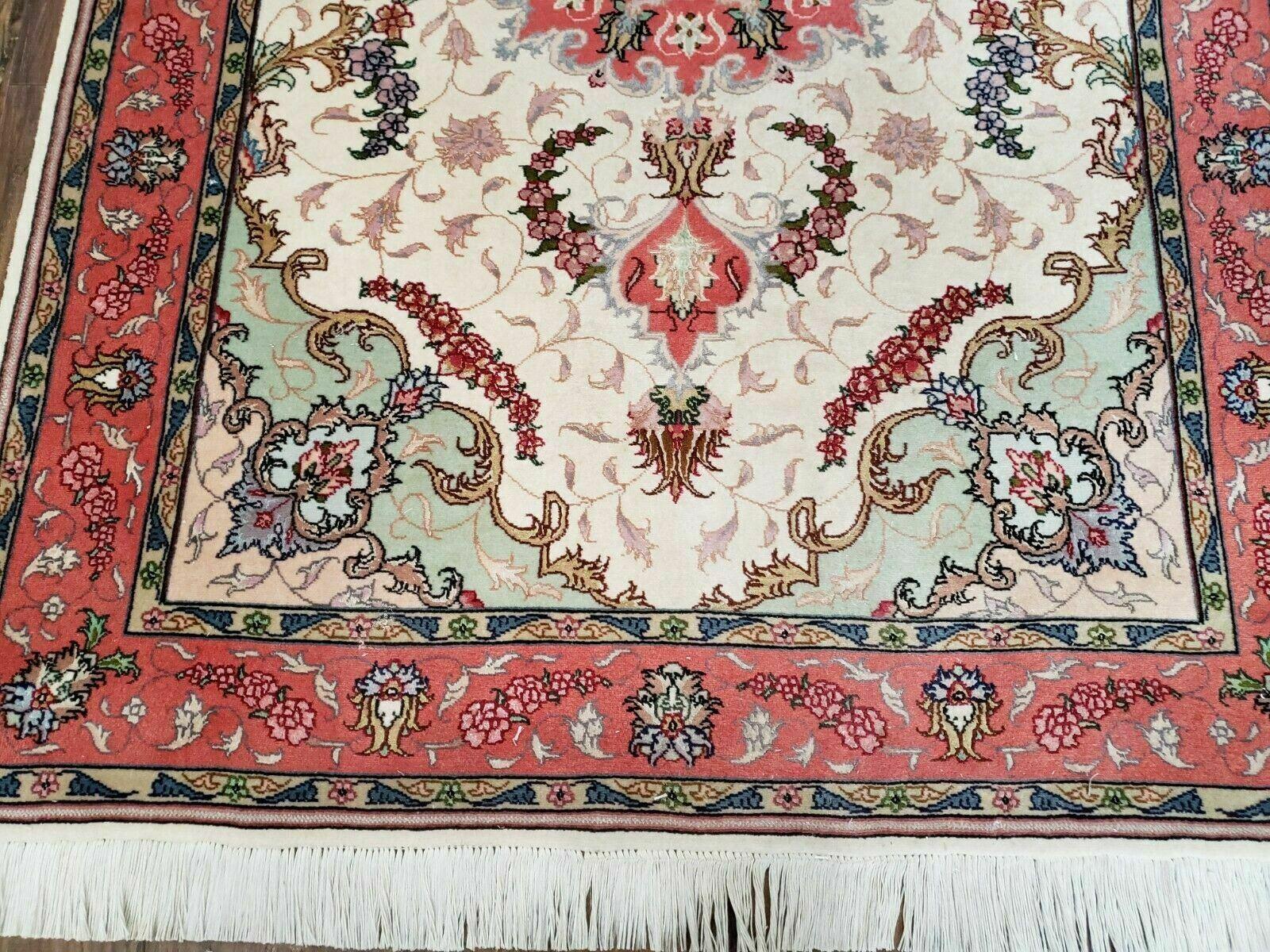 3' 4" X 5' Vintage Handmade Ultra Fine Floral Oriental Turkish Rug Carpet Wow - Jewel Rugs