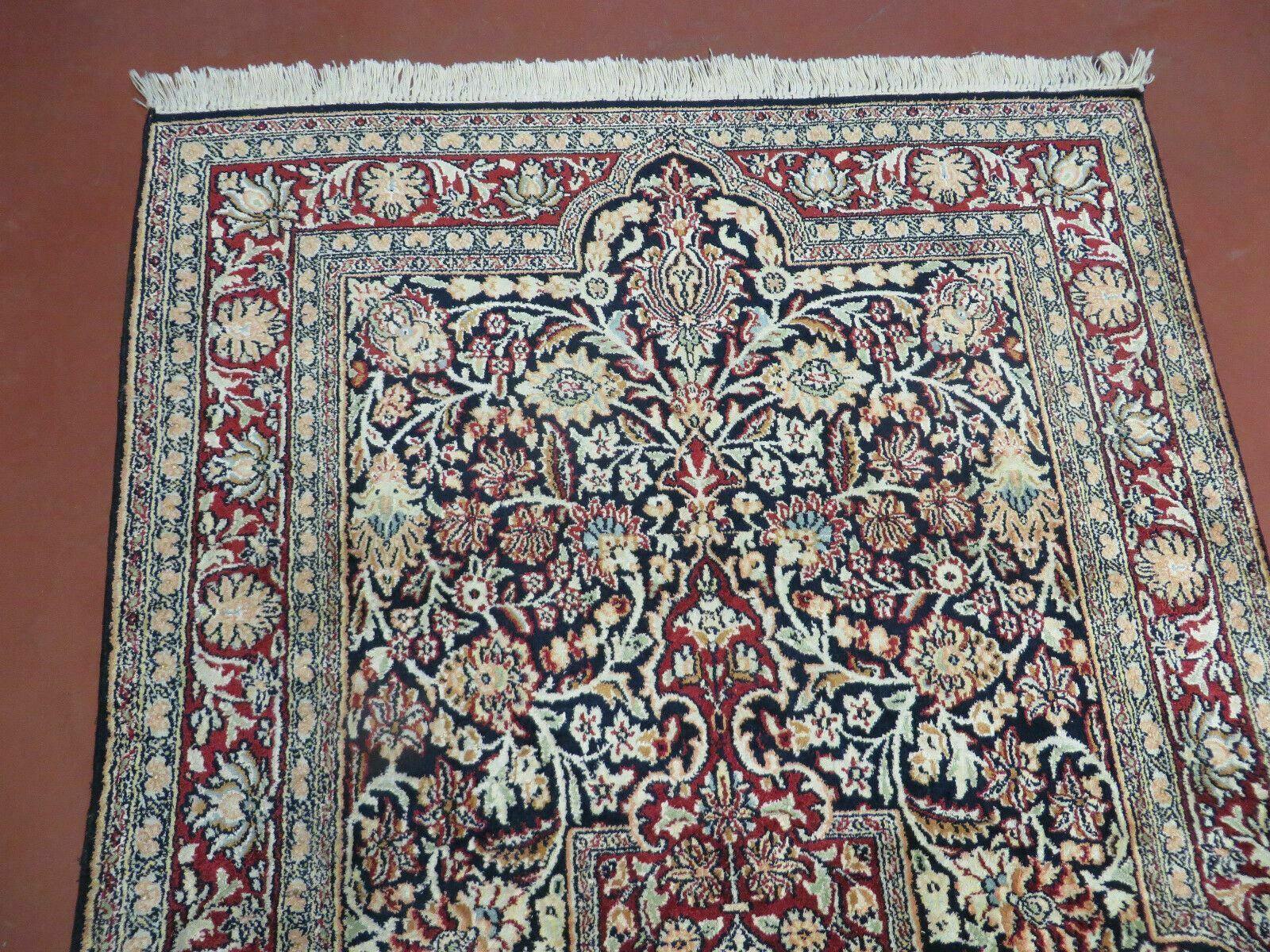 3' X 5' Vintage Handmade Fine India Floral Oriental Kashmir Silk Rug Carpet Nice - Jewel Rugs