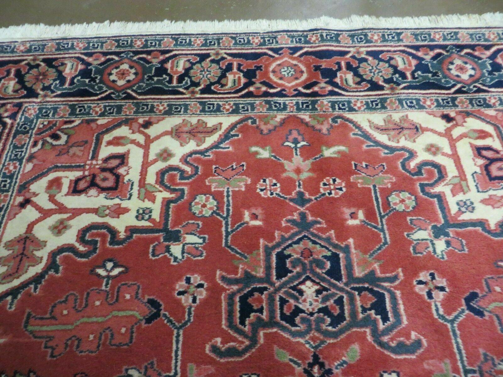 6' X 9' Vintage Handmade Indian Medallion Wool Rug Veg Dyes Nice # M702 - Jewel Rugs