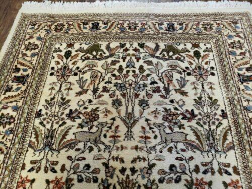 5' X 7' Vintage Handmade Indian Wool Rug Hunting TREE OF LIFE DEER Nice - Jewel Rugs