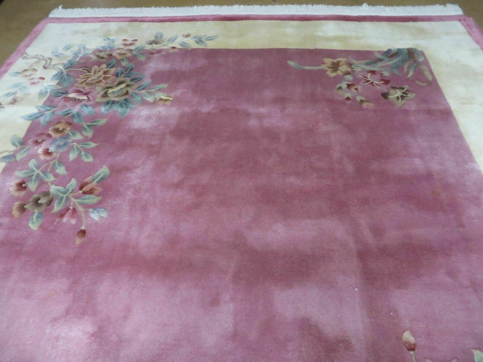 8' X 10' Handmade Art Deco Chinese Rug Plush Carving Carpet 90 Line Pink Rug - Jewel Rugs